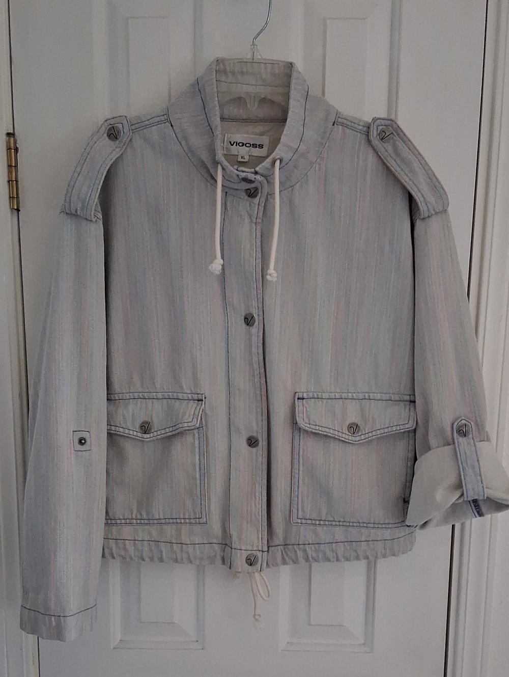 Vigoss Light Wash Denim Utility Jacket XL